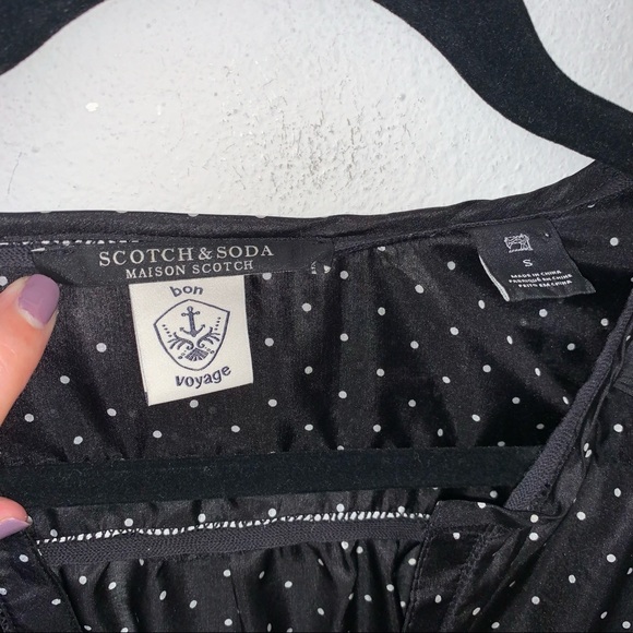 Scotch & Soda Maison Scotch Polka Dot Print Layered Ruffle Sleeves Blouse Top - Picture 7 of 9